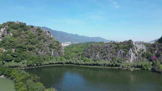 航拍广东肇庆七星岩景区