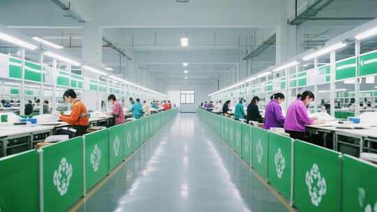 服装鞋厂车间生产制造素材