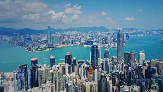 【正版素材】香港大景全景大气俯拍