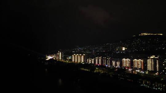 重庆云阳城市夜景航拍