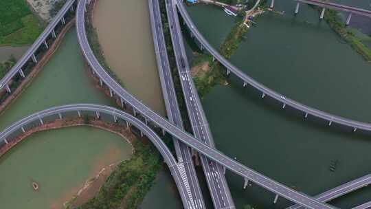 安徽省铜陵市上水桥枢纽航拍风光