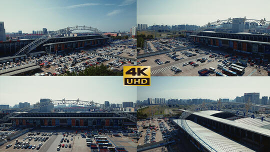 临沂汽车站航拍 临沂地标高清在线视频素材下载