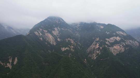 航拍陕西旅游西岳华山山顶自然风景