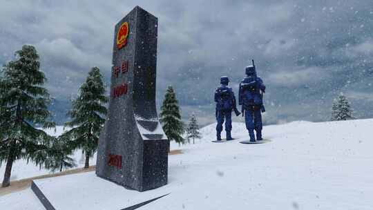 在野外风餐露宿站岗的战士