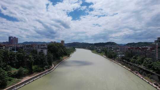 湖南怀化舞水河两岸航拍