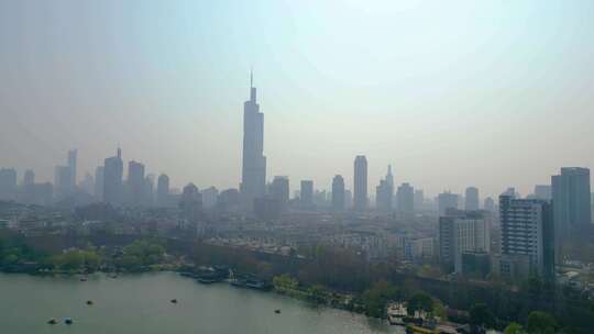 南京市玄武区玄武湖风景航拍视频素材模板下载
