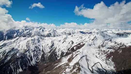 四川川西子梅垭口贡嘎雪山航拍视频