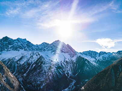 雪山延时航拍摄影4k