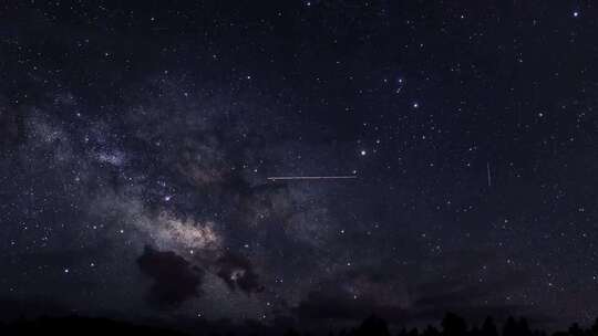 夜空繁星与流星景观