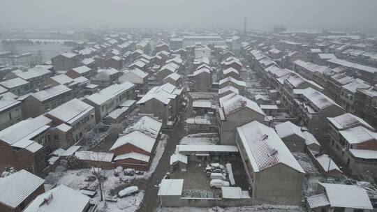 乡村雪景航拍风光