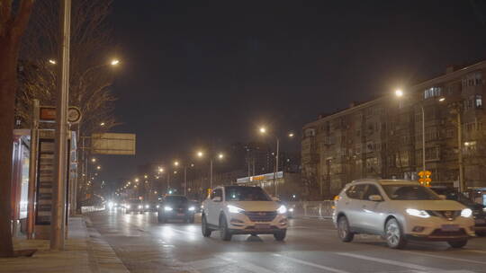 城市夜景车流 新年夜景街道视频素材模板下载