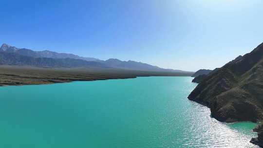 航拍 青海 海西 德令哈 黑石山水库