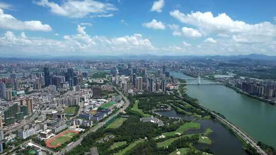 惠州市-惠城区江北-蓝天白云大景视频素材模板下载