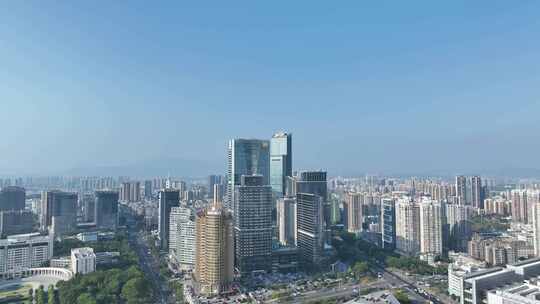 惠州市政府办公大楼航拍惠州市中心建筑风光