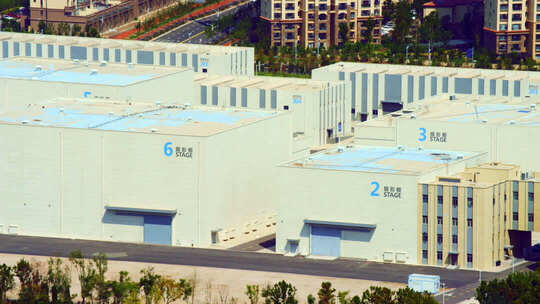 4k航片珊瑚贝桥灵山湾电影产业园