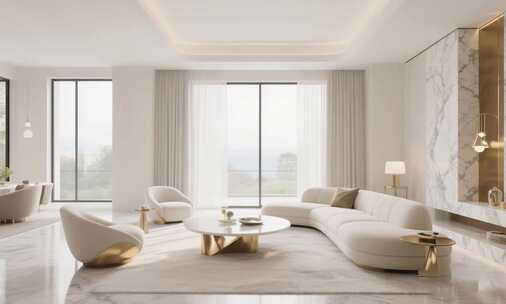 现代简约风格客厅室内场景