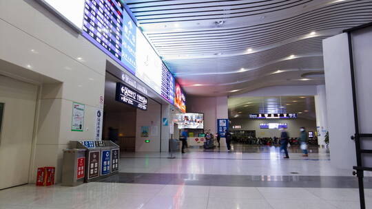 北上广深火车站延时4K人流延时视频素材模板下载