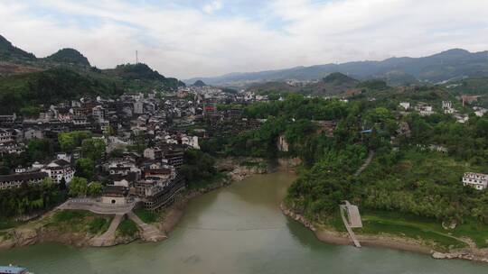 湖南湘西芙蓉镇4A景区航拍