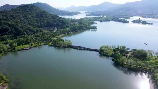 多角度航拍旅游度假区湘湖合集