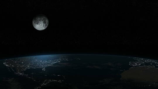 月球和地球的表面景观
