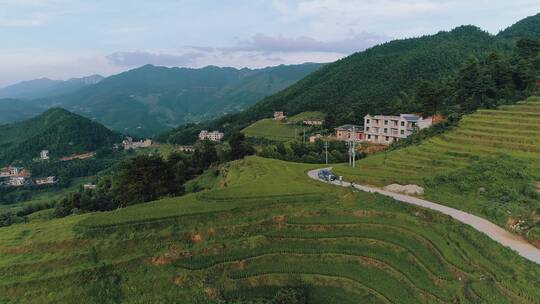 航拍江西遂川梯田