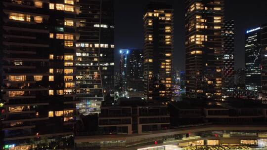 深圳南山区深圳湾夜景航拍