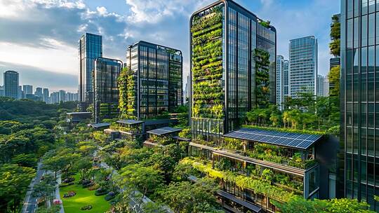 绿色生态城市高楼景观