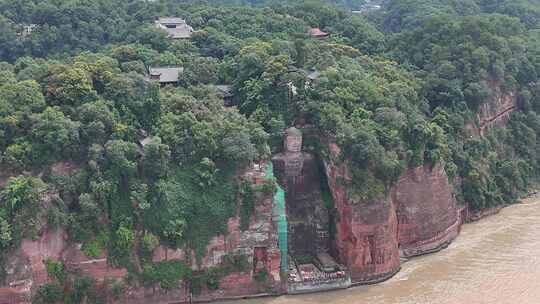 四川乐山大佛5A景区航拍