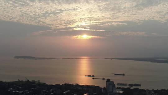 湖南岳阳洞庭湖风光航拍