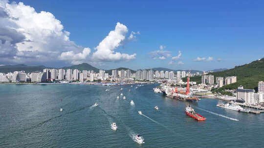 航拍海南三亚湾