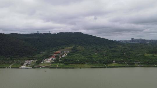 旅游景区广西南宁青秀山孔庙航拍视频素材模板下载