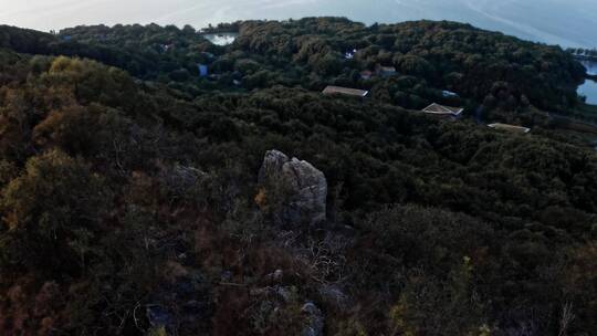 湖南洞庭湖风光带岳阳楼风景区航拍