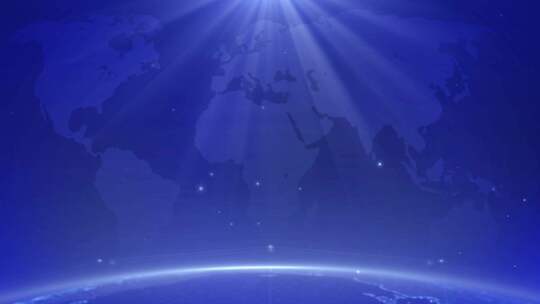 蓝色世界地图背景光效