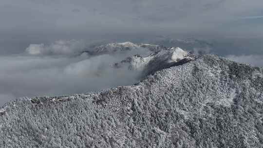 秦岭朱雀国家森林公园（冰晶顶）雪景航拍