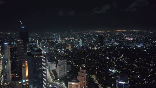 航拍城市夜晚景观