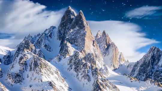 巍峨雪山壮丽全景