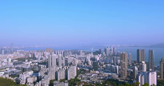 深圳南山眺望蛇口全景