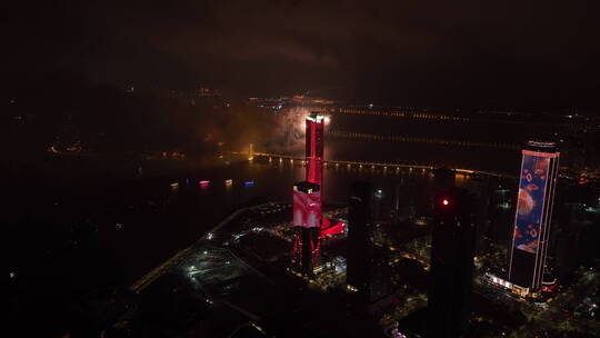 粤港澳大湾区珠海澳门横琴新区烟花