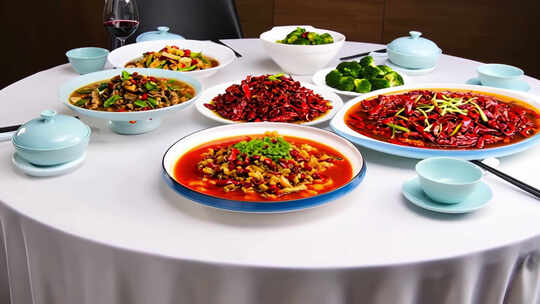 丰盛的中式宴席