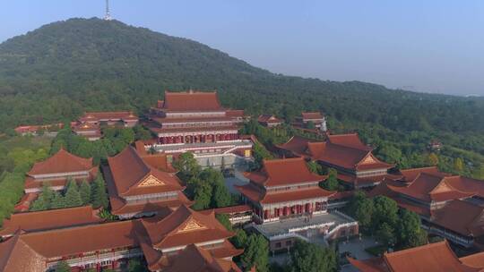 合肥大蜀山开福寺航拍视频素材模板下载