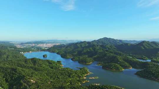 4k广东绿水青山水库巡视自然风光航拍