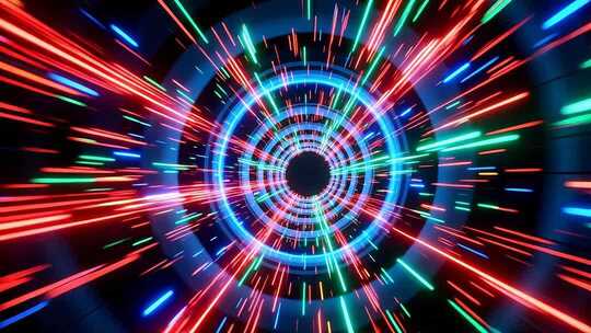 光速粒子冲击特效 穿梭时空片头 时光隧道