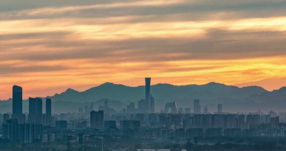 北京CBD 国贸日转夜延时