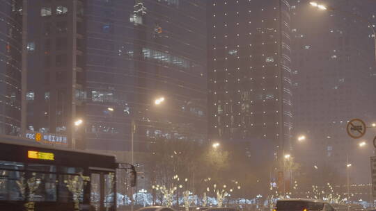 城市夜景空镜 街道夜景