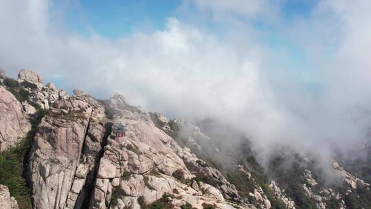 航拍青岛崂山巨峰自然风光