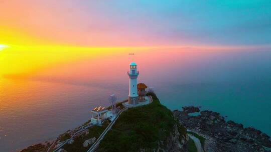 灯塔日落唯美海边风景宣传片