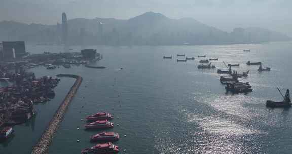 香港油麻地公众码头航拍