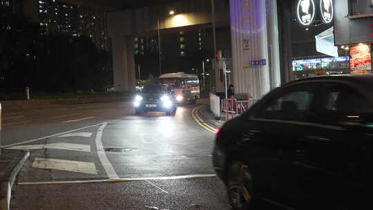 香港屯门街景夜景视频素材模板下载