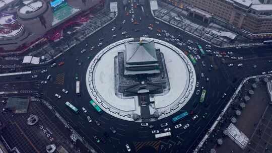 西安钟楼雪景