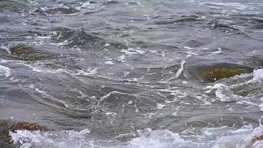 大海海浪浪花满画幅升格慢镜头特写